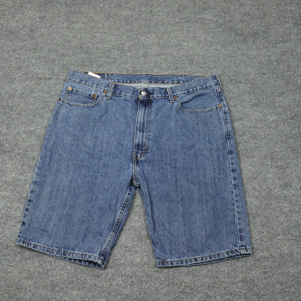 Levi's 505 Shorts Mens 38 Blue Regular Fit Denim Medium Wash Zip Fly Cotton